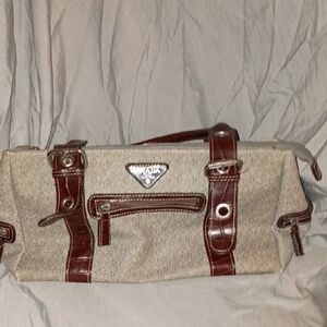 Prada Beige and Brown Shoulder Bag